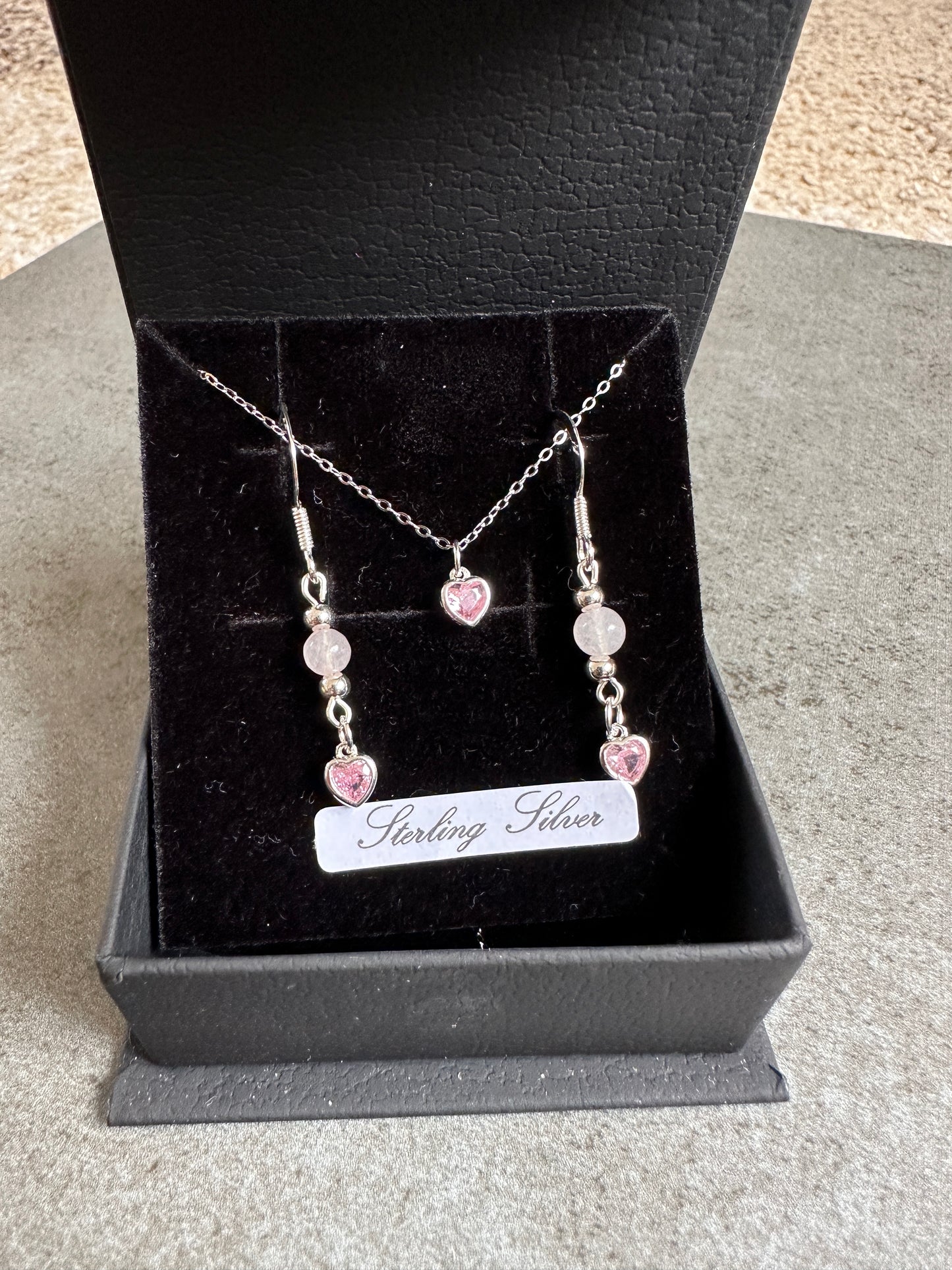 Pink Necklace and Earring set